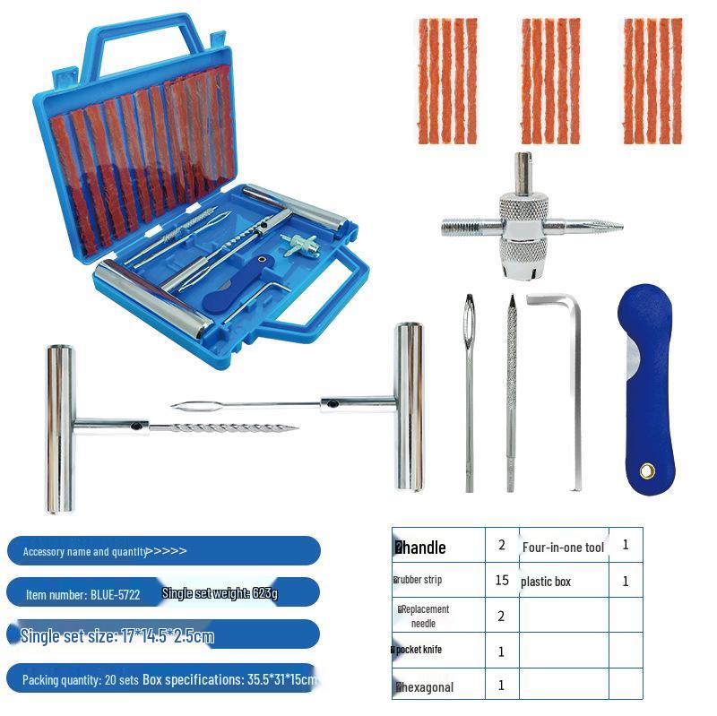 Motorcycle & Car Vacuum Tire Repair Tool Kit