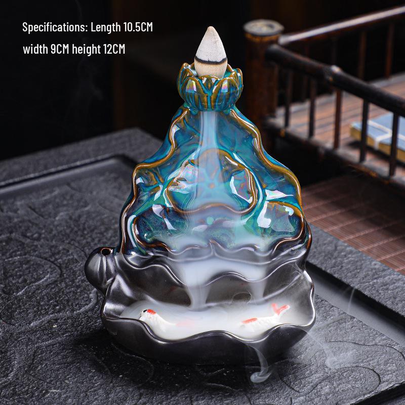 Zen Sandalwood Backflow Incense Burner for Indoor Use - Creative Ornament with Scented Oil Burner for Tea Ceremonies.