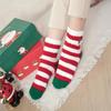 Autumn and Winter New Socks Women's Coral Fleece Thickened Three-dimensional Cartoon Embroidered Christmas Socks Half Fleece Home Socks