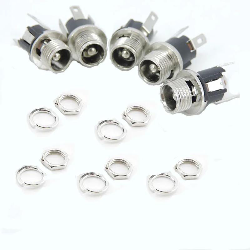 3-контактный разъем питания постоянного тока для монтажа на панель, клемма 5,5x2,1 мм, 5,5x2,5 мм, 5,5 мм * 2,5 мм, разъем питания постоянного тока, электрический разъем 5.5x2.1mm