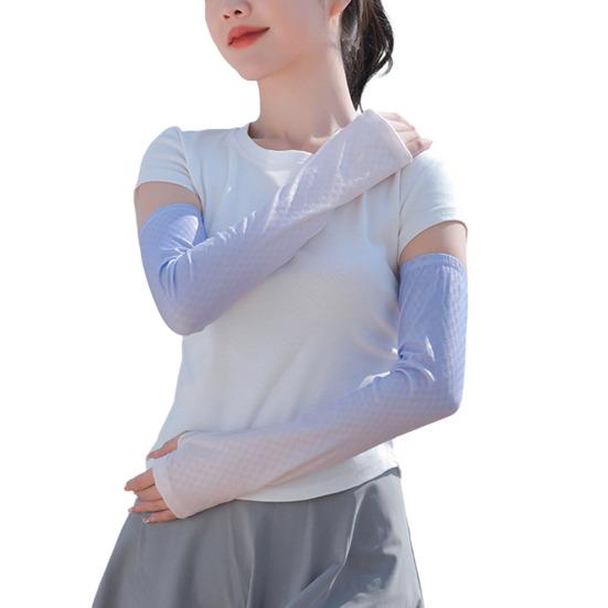 Checkered Sun Protection Sleeves, Cooling Arm Sleeves with Thumb Hole, UV Protection Sleeves for Women Summer Cycling Driving