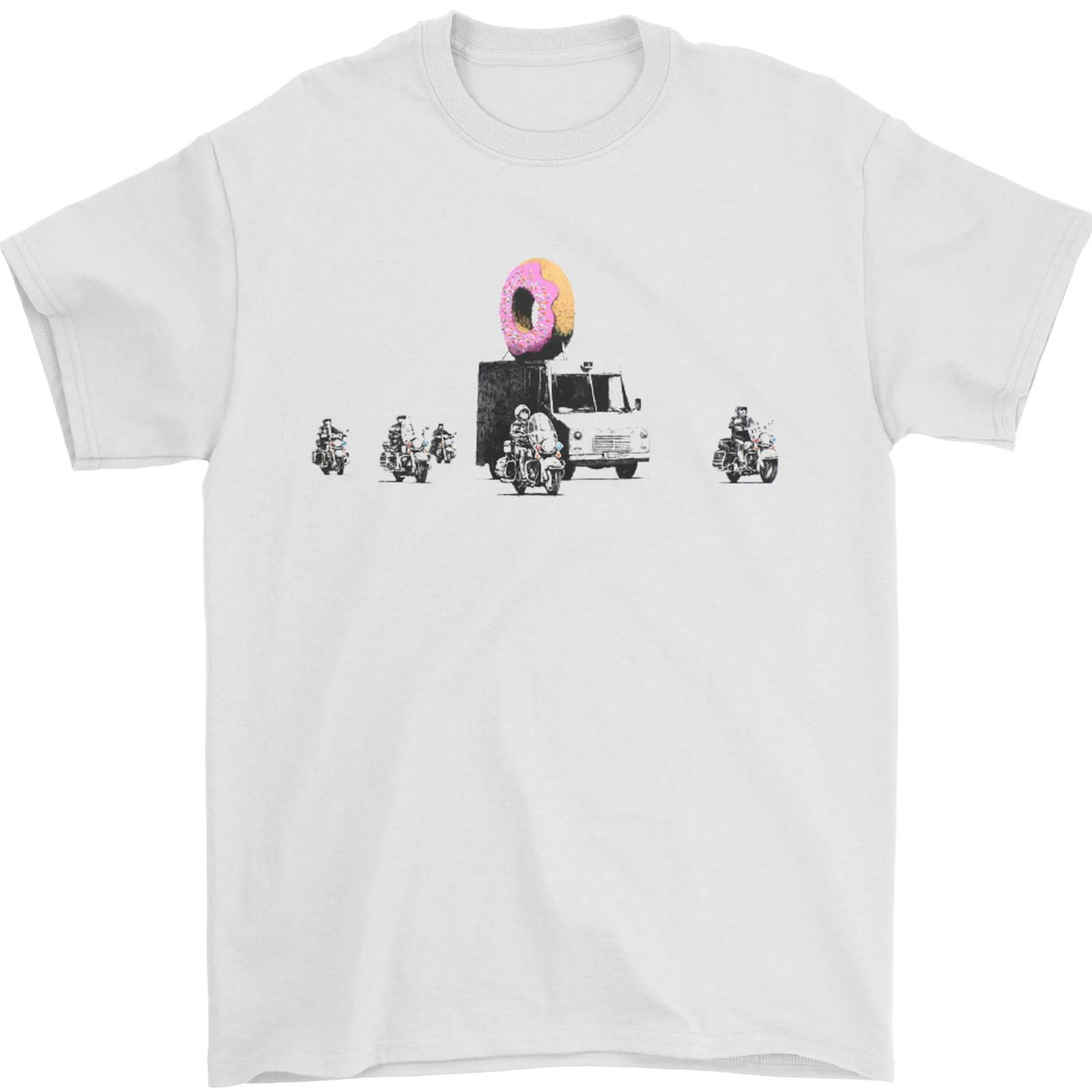 Banksy Donut Police Street Art Graffiti Mens T-Shirt 100% Cotton S разноцветный