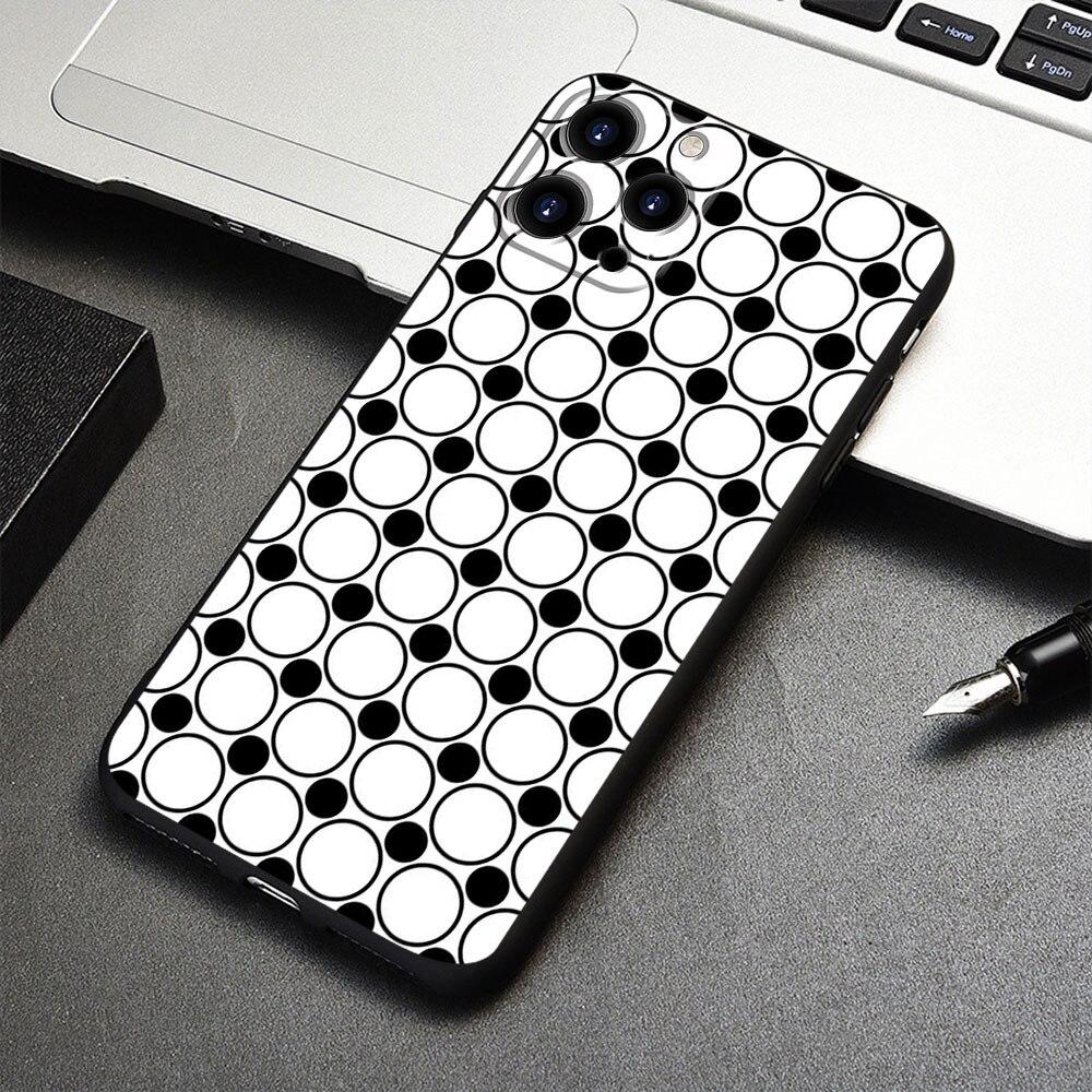 Pentru iPhone 7 12 14 8 Plus XR 13 Pro Max X 11 XS 5 6S 6 SE2022 5S SE2 Mini Smartphone Husă Telefon Buline Negre și Albe