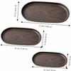 Smooth Surface Oval Tray Walnut Wood Grain Afternoon Tea Dessert Plate Vintage Fruit Platter  Home