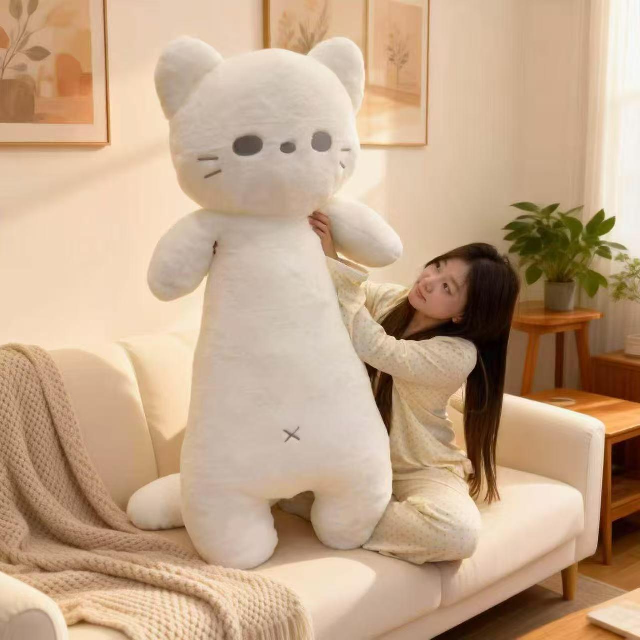 

Cute Long Cat Plush Pillow - Soft Leg Clamp Doll, Perfect Girlfriend Gift 75 cm
