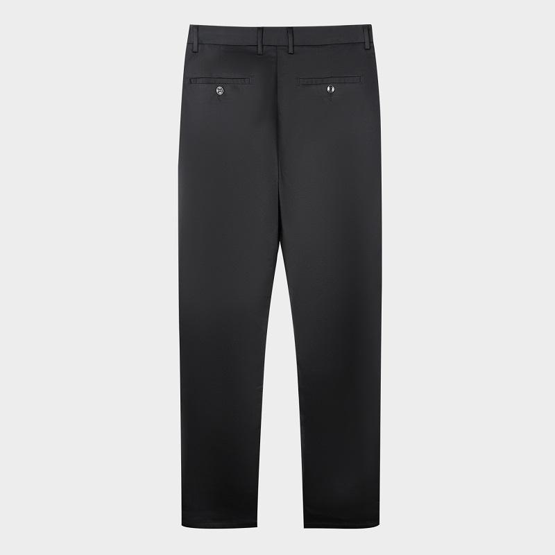 Diagonal mid waist business casual pants for men, solid color simple straight leg pants