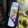 1PC Full Floral Filled Love Heart 750ml Color Plastic Sports Water Bottle Leakproof Flip Straw Lid Suitable for Sports Office Home Use