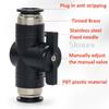 BUC BUL BUM BTC 4mm 6mm 8 10 12mm Pneumatic Push In Quick Joint Connector Hand Valve To Turn Switch Manual Ball Current-limiting