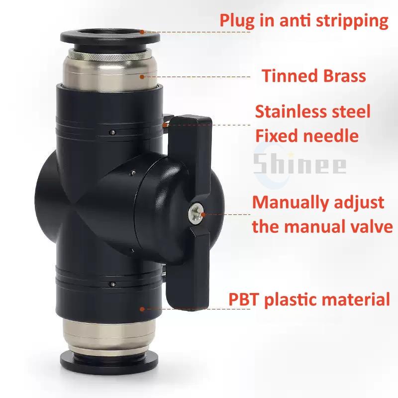 BUC BUL BUM BTC 4mm 6mm 8 10 12mm Pneumatic Push In Quick Joint Connector Hand Valve To Turn Switch Manual Ball Current-limiting