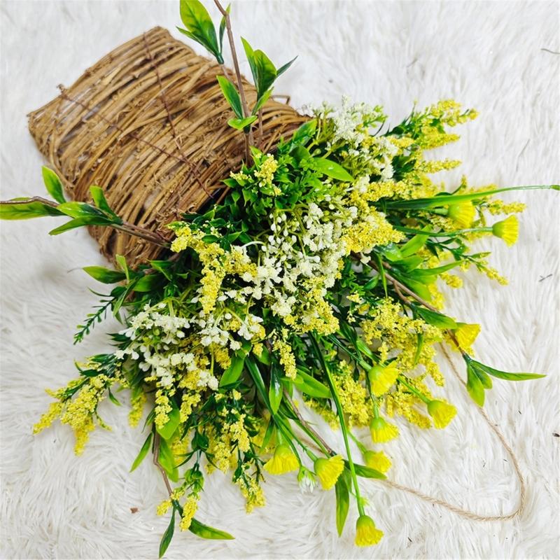 Elegante Wandbehänge Kranz Kunstblumen Korbkranz Wanddekorationen Perfekt für den täglichen Gebrauch Gartendekorationen