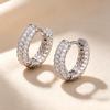 European & American Fashion Full Diamond Round Hoop Earrings - Women's Stylish Commuting Ear Studs