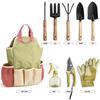 9 Piece Garden Tool Set with Carbon Steel Tools, Storage Bag, Watering Can, Ideal for Gardening Gifts for Men Women
