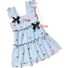 Korean-Style Polka Dot Bow Backless Halterneck Swimsuit for Toddlers and Kids