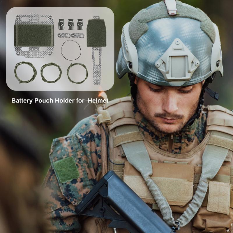 Battery Pouch For Helmets Battery Pack Case Balance Weight Bag 1000D Nylon Adjustable Elastic Cord Outdoor Accessories For