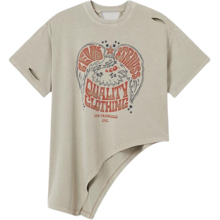 

Levis Простая Удобная Универсальная Повседневная Свободная Футболка с Коротким Рукавом Женские Топы Серый 003SQ-0001 S