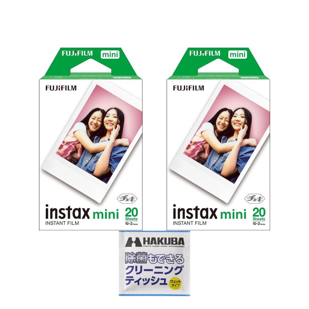 

of FUJI film instax mini instant camera 20 sheets packs x x 2 card size film for instax with disinfectant cleaning tissue [Set 2] (10 2)