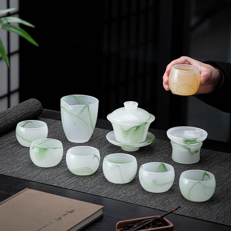 Qixuanyuan New Chinese Green Glaze Tea Set