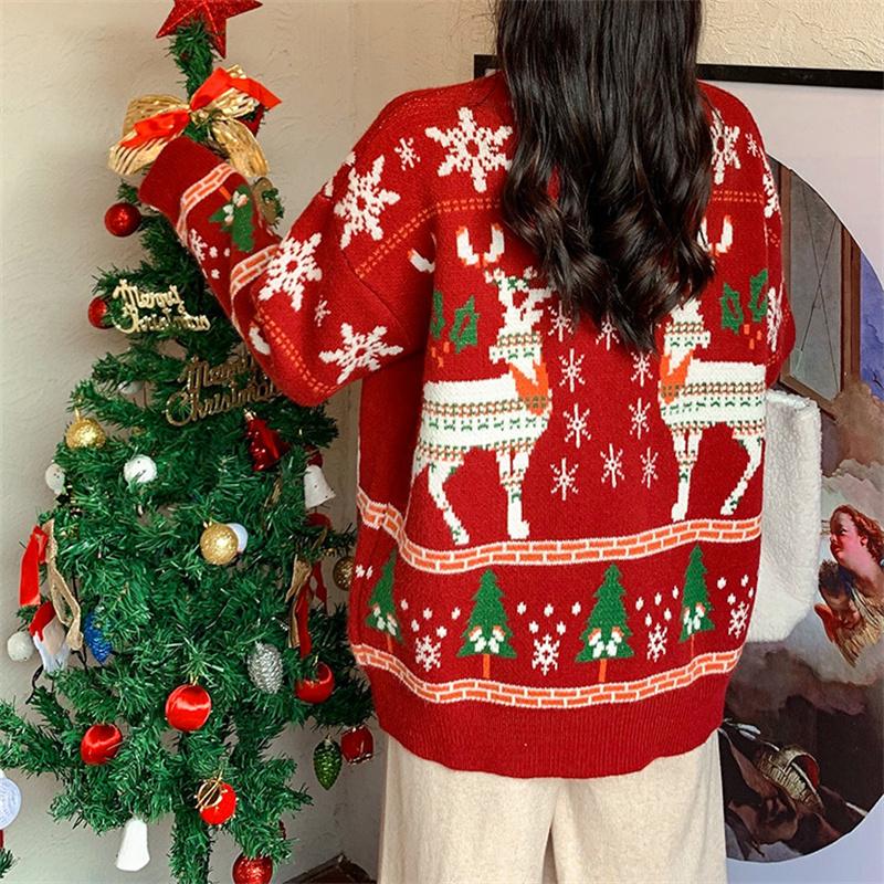 Abiti di Natale Elk Maglia rossa Donne Spessa Inverno Loose Manica lunga  Pullover Maglione acquista in modo economico — spedizione gratuita,  recensioni reali con foto — Joom
