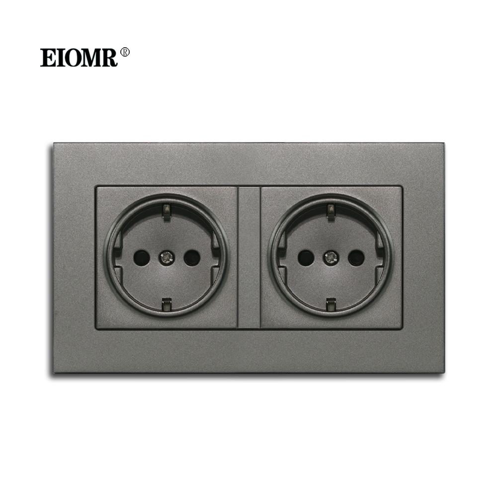

EIOMR ЄС USB Настінна Розетка Подвійна Розетка 146мм*86мм Європейський Стандарт Розетка живлення 5В 2.1А Розетка Type C для Зарядки Телефона Grey 2