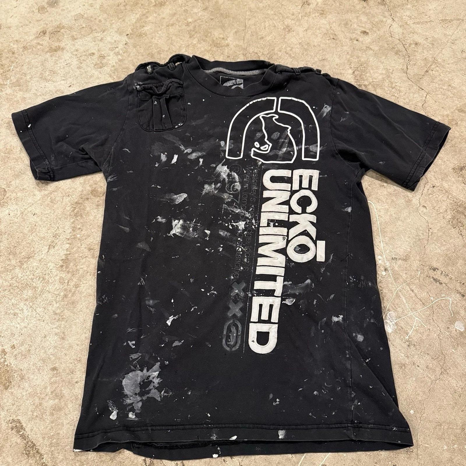 Ecko Unltd T T-Shirt Mens Size M Painter Tee Black Short Sleeve Casual Street 4XL