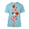 Doughnut Theme 3D Print Kids Short Sleeve Tee Round Neck Graphic Top Daily Outdoor Wear For Boys Girls