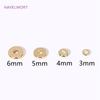 3/4/5/6MM 18K Gold Plated Round Spacer Flat Beads Brass Metal Smooth Separator Bead For Jewelry Making DIY Bracelet Accessories