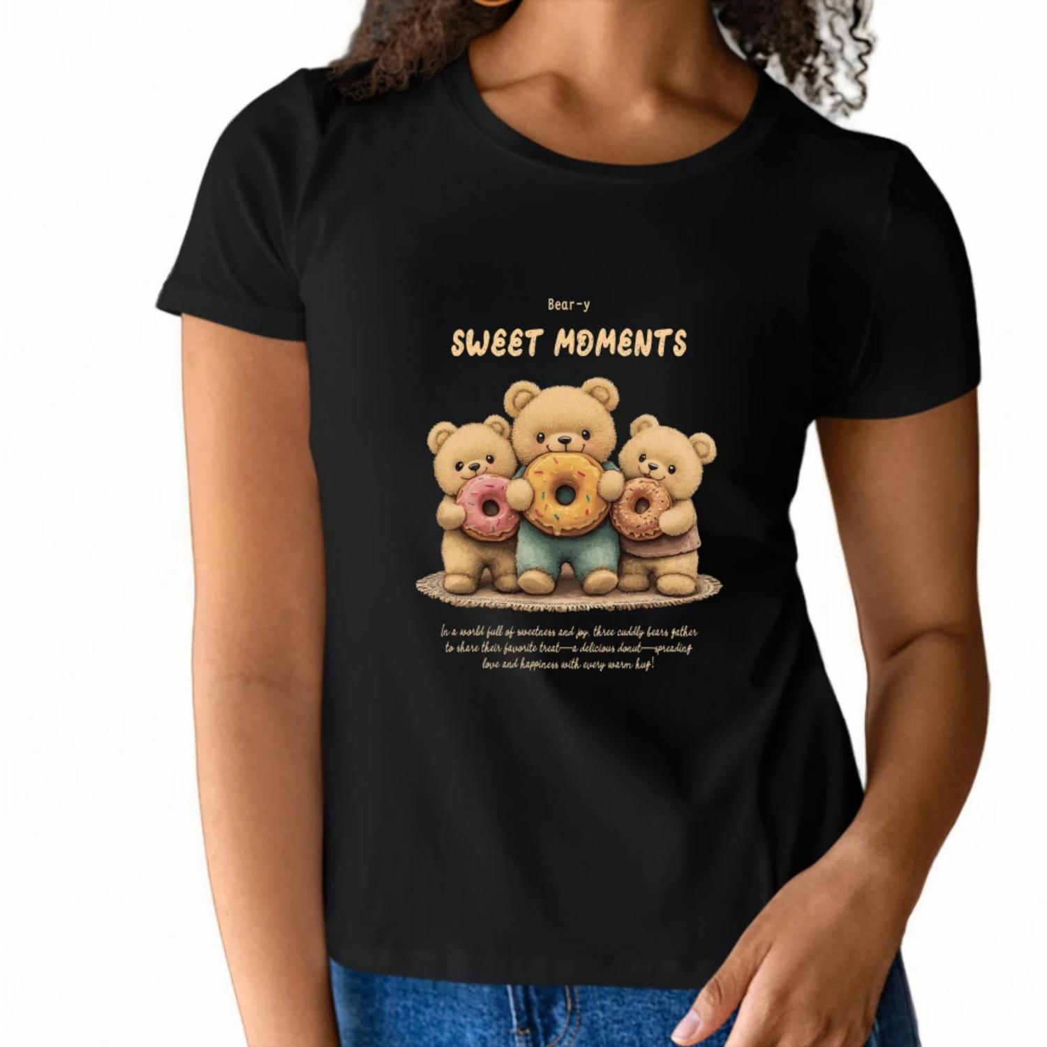 

Женская футболка Sweet Moments с принтом, короткий рукав, круглый вырез, модная, лето 2023, быстрая доставка S чёрный