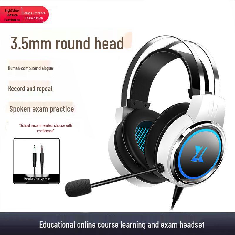 USB Over-Ear Headphones with Microphone for English Listening & Speaking Exams – Ideal for Middle & High School Online Classes