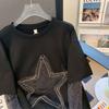 Harajuku Women Clothing Chic Tshirts Patchwork Fake Two Tees Y2k Tops Star Long Sleeve Casual Korean Oversized T-shirt