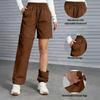 Women's Loose Fit Straight Leg Cargo Pants with Adjustable Drawstring Waist and Detachable Design Casual Workwear Trousers