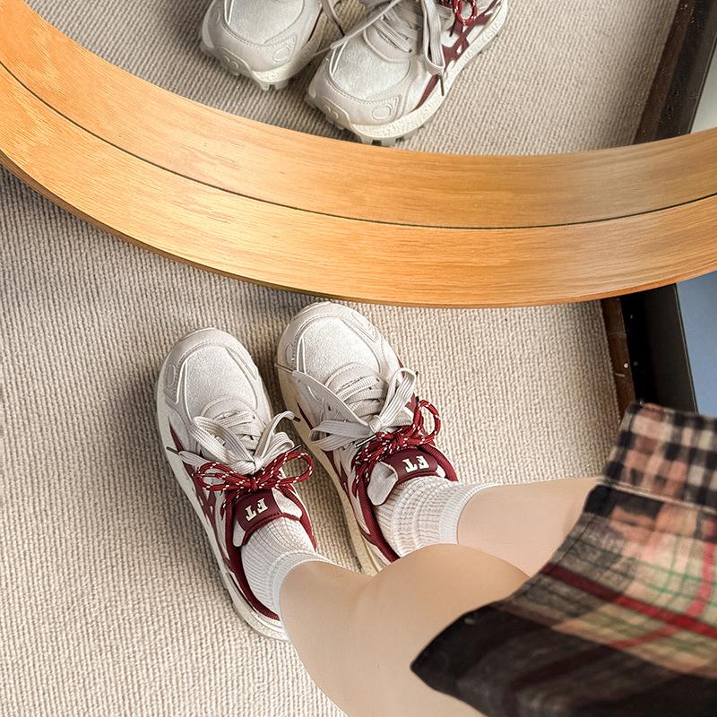 European station platform Forrest Gump shoes women's 2025 autumn new breathable height increase casual sports shoes German training shoes dad shoes