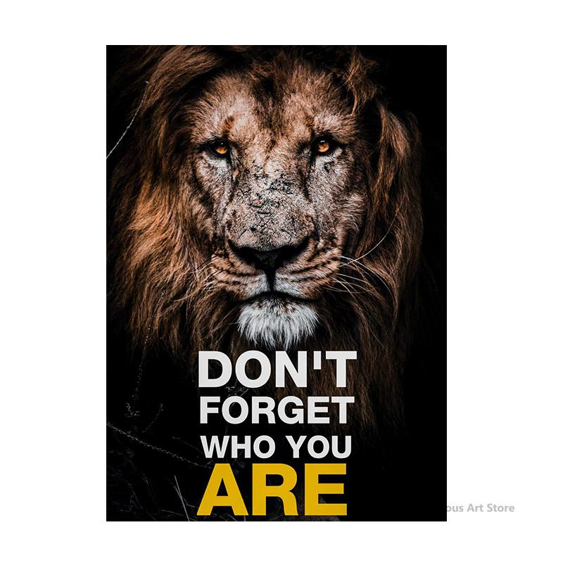 

Абстрактное животное Лев Вдохновляющая картина на холсте Не забывай, кто ты есть Постер Принс Настенное искусство для гостиной Домашний декор 30x40cm No Framed