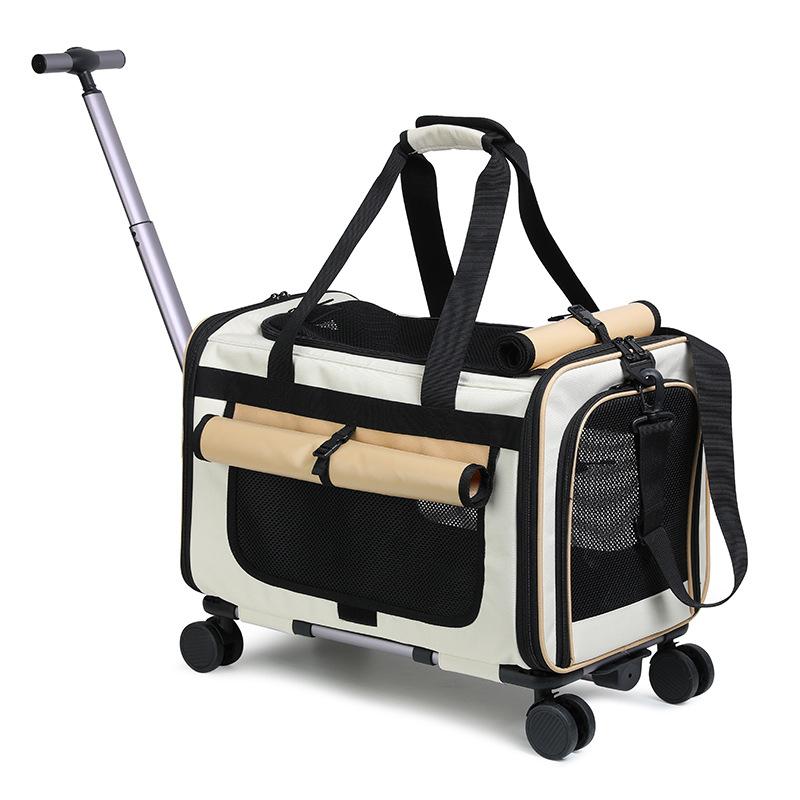 Nuova Valigia Trasportino Portatile per Gatti con Ruote per Cani e Gatti Piccoli, Grande Capacità, Borsa da Viaggio per Animali Domestici all'Aperto