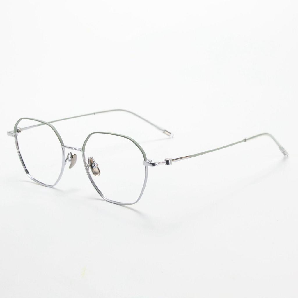 Retro Full Titanium Green Eyeglass Frame for Men & Women - M860, Prescription Ready