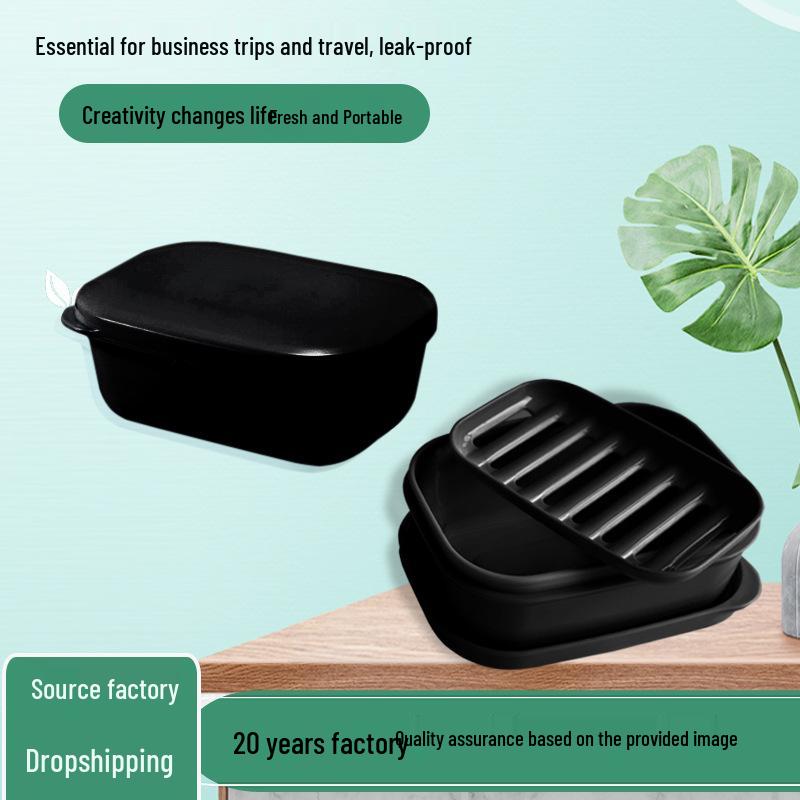 Double-Layer Leak-Proof Soap Dish with Lid - Portable Travel Soap Box for Bathroom