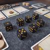 Black Gaming Dice 5/10/15Pcs 16mm with Golden Dots, 6-Sided Acrylic Board Game Set, Classic Tabletop Accessories Crack Resistant