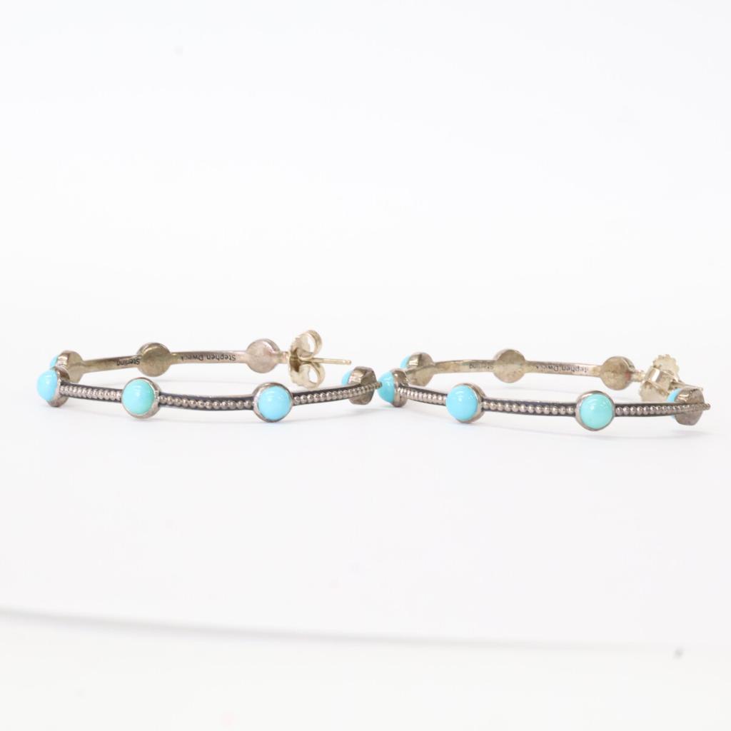 STEPHEN DWECK Sterling turquoise hoops earring Silver / BlueUsed