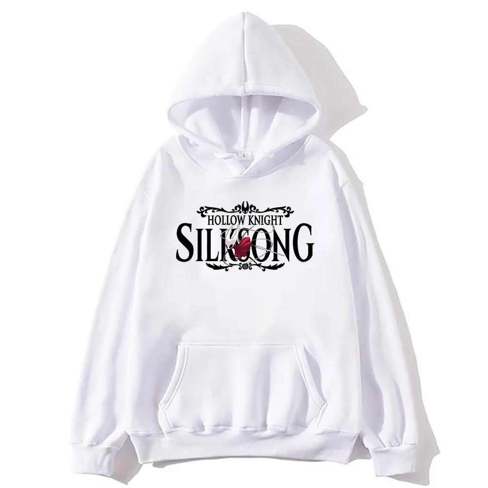 Modne Bluzy z Kapturem Gra Hollow Knight Silksong Graficzna Bluza Kobiety Mężczyźni Długi Rękaw Oversize Pulowery Unisex Odzież