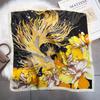 Koi Peony Silk Scarf Mom Scarf Small Square Scarf 71cm Simulation Silk Wealth Shawl Decoration Sunscreen Scarf Headscarf