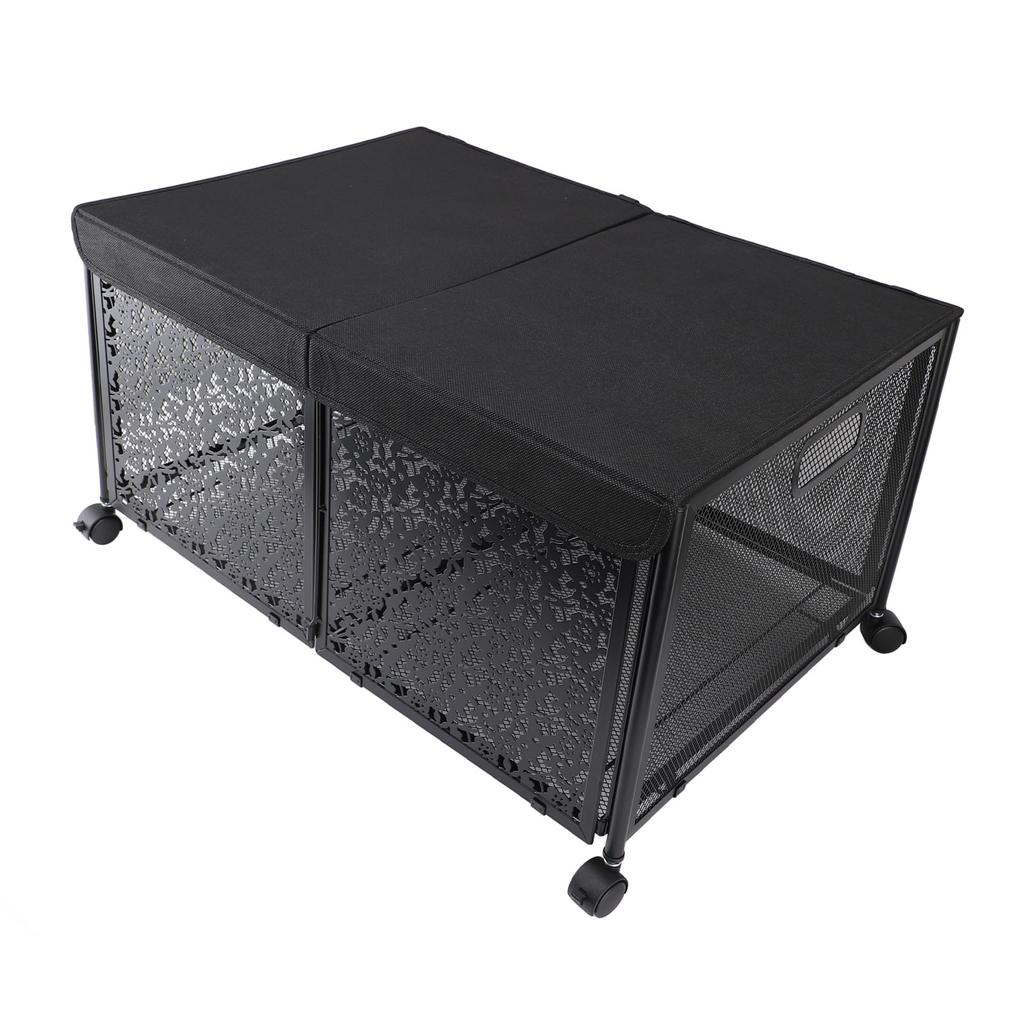 Foldable Toy Storage Box Large 70L Capacity Dustproof Portable Metal Toy Chest for Kids Playroom