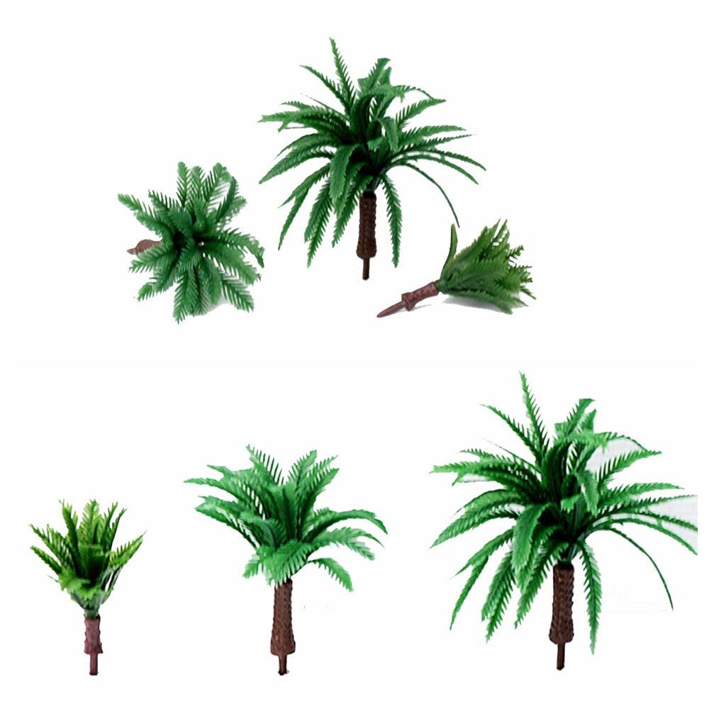 10pcs Miniature Layout Model Rainforest Toys Trees Scenery Coconut Plastic Tree Artificial Palm Trees