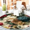 1Pcs Round Woven Area Rug Non-Slip Machine Washable Polyester Floor Mat for Living Room Bedroom Outdoor Patio Garden Deco