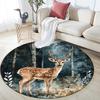 Elk Round Area Rug,Carpet Rug for Living Room Bedroom Sofa Playroom Decor,Non-slip Floor Mat