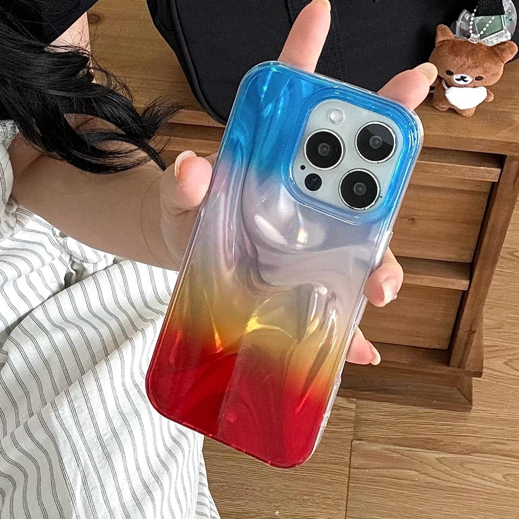 

For iPhone 15 Pro Max Case Double-Sided IMD TPU Shockproof Phone Cover Blue