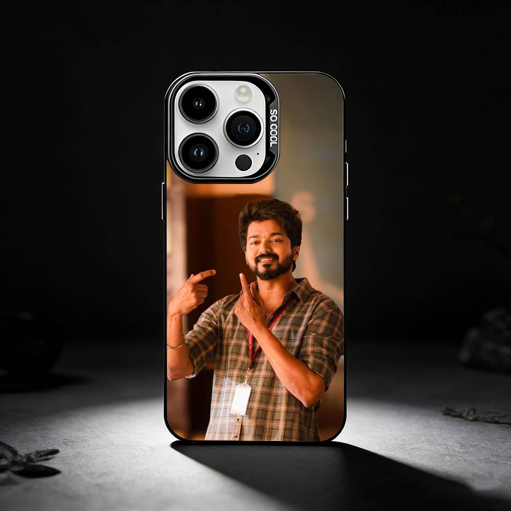 T-ThalaPathy Actor V-Vijay Phone Case For iPhone 17,16,15,14,13,12,11 Plus,Pro Max,XS,Colored silver phone case