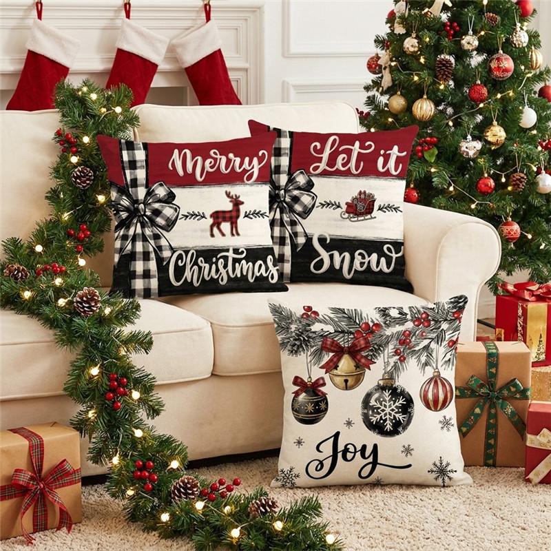 Christmas pillow cover digital printing cushion Christmas theme sofa pillow