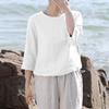 ZANZEA Women Casual Round Neck Loose Summer 3/4 Sleeve Blouse