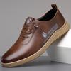 2024 Spring and Autumn New Men's Daily Casual Leather Shoes Men's Soft-soled Soft Leather Foot Sneakers Versatile Flat Shoes 6869