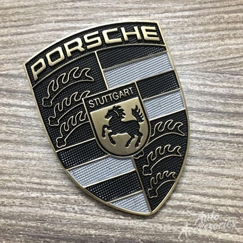 Metal Stickers Car Styling Decor 3D Creative Modified Decal For Porsche Cayenne Panamera Macan 911 718 Taycan Boxster Cayman 918