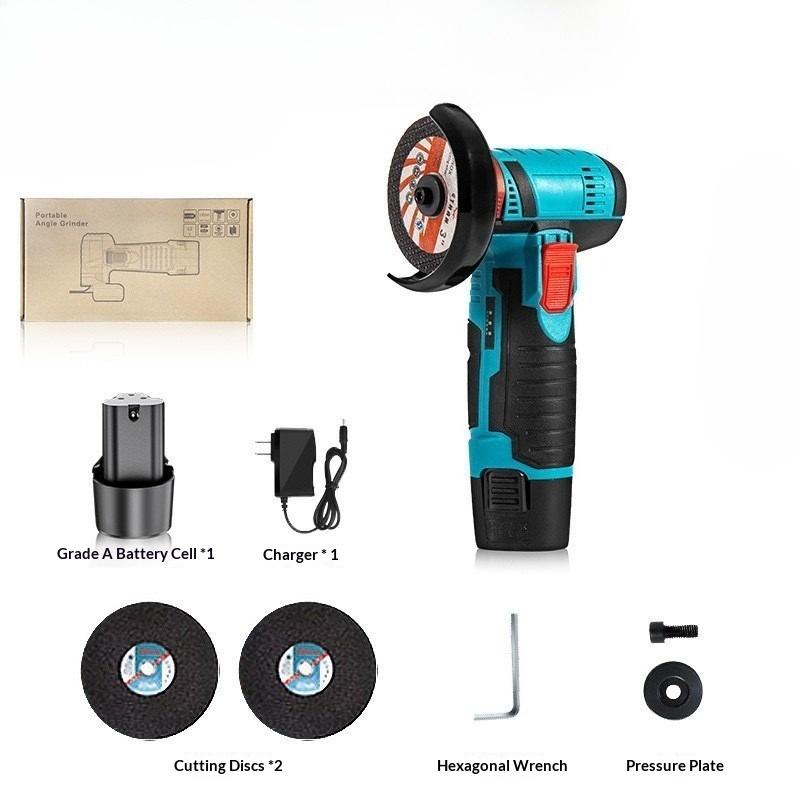 Mini Angle Grinder, Cordless Electric Grinder Tool 12V 19500RPM with Spindle Lock for Cutting Grinding Polishing, Compact Handheld Grinder